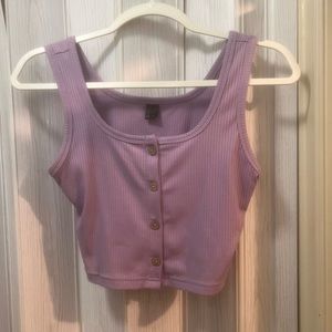 Shein buttoned crop top in Lilac size XS.